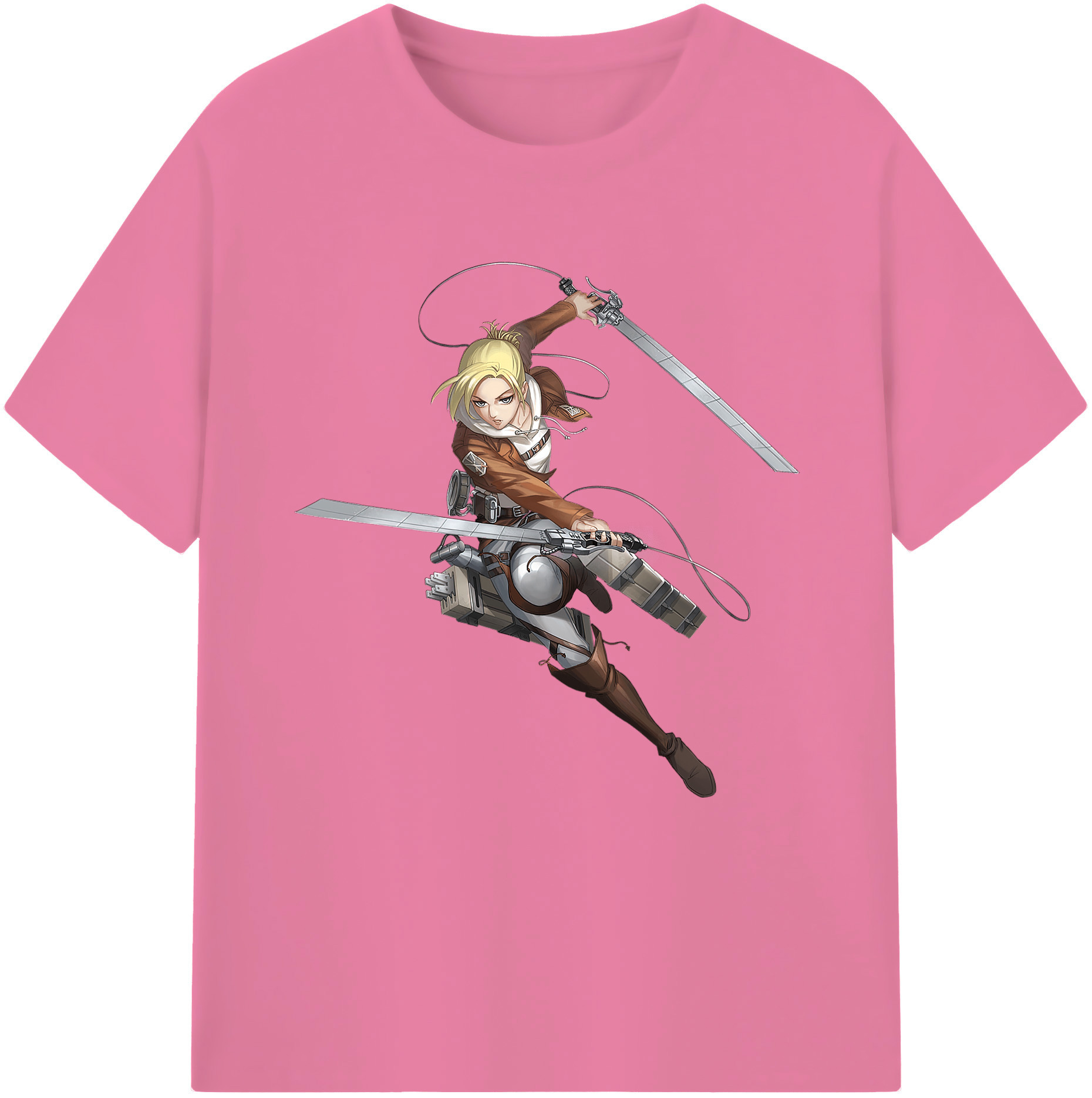 （画像用） 進撃の巨人 アニ・レオンハート Attack on Titan Annie Leonhart 綿100％半袖Tシャツ（フロントプリント）
